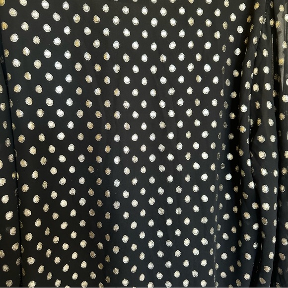 NWT Meritt Black Metallic Polka Dot Blouse 1x - Picture 3 of 7